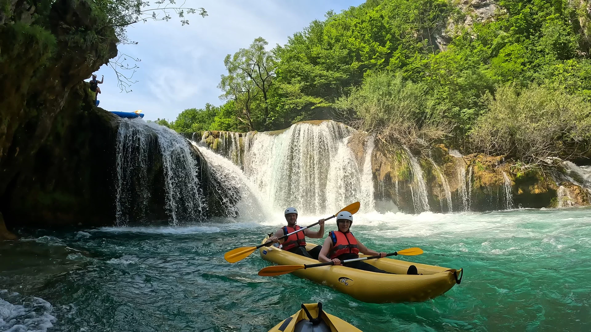 Kayak safari tour on Mreznica River, a nature adventure near Rastoke and Plitvice Lakes.
