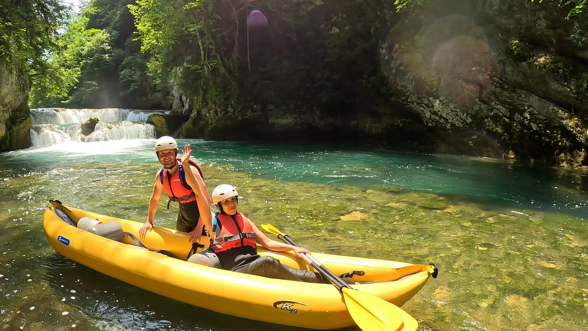 Kayak safari tour on Mreznica River, a nature adventure near Rastoke and Plitvice Lakes.