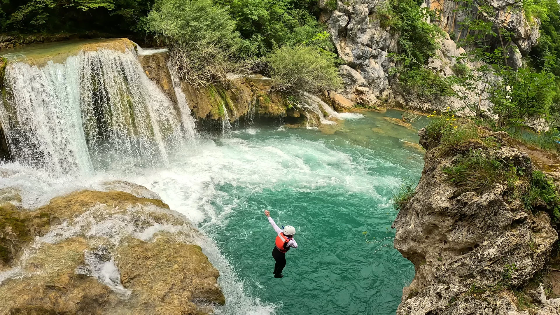 Kayak safari tour on Mreznica River, a nature adventure near Rastoke and Plitvice Lakes.