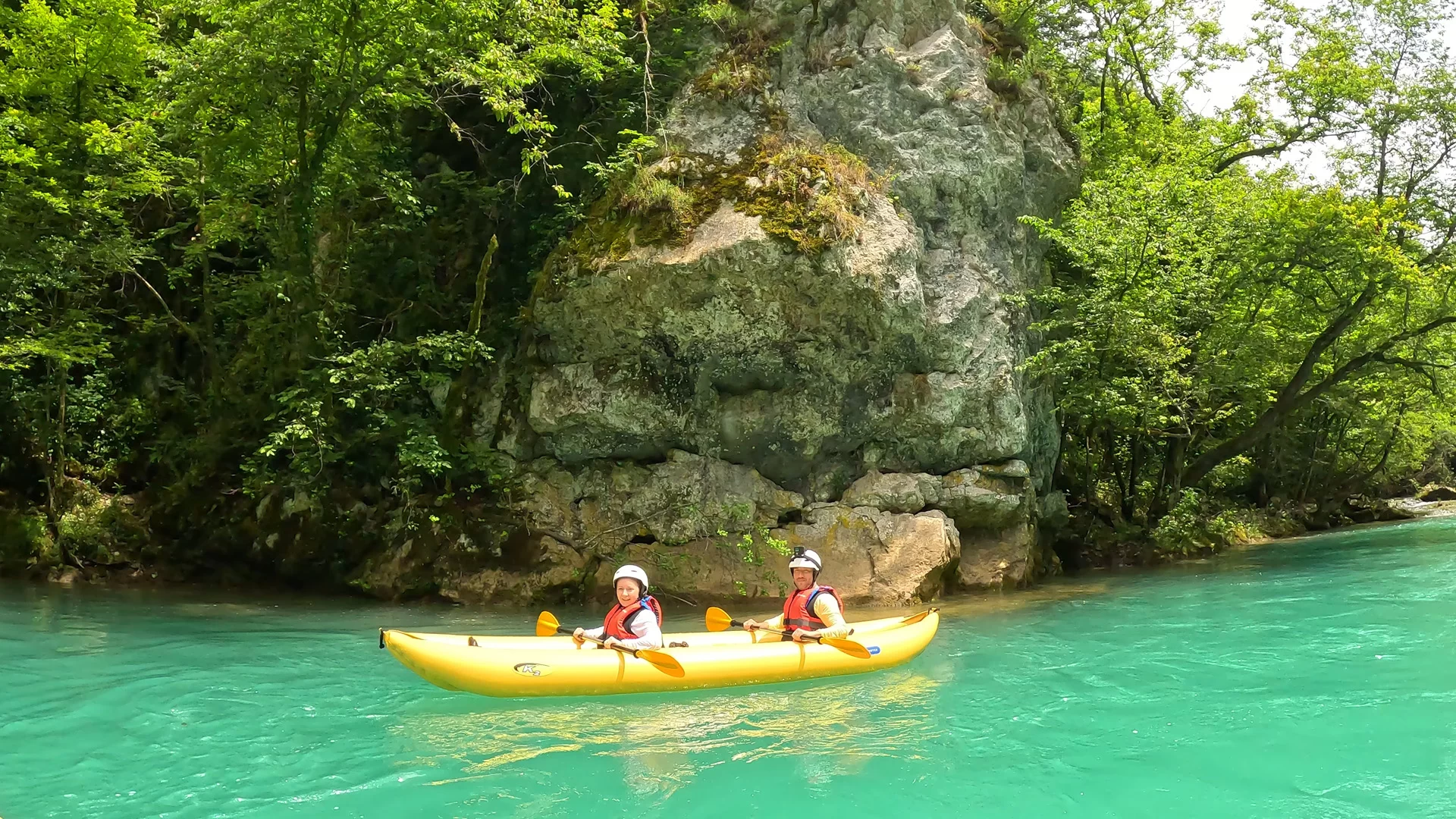 Kayak safari tour on Mreznica River, a nature adventure near Rastoke and Plitvice Lakes.
