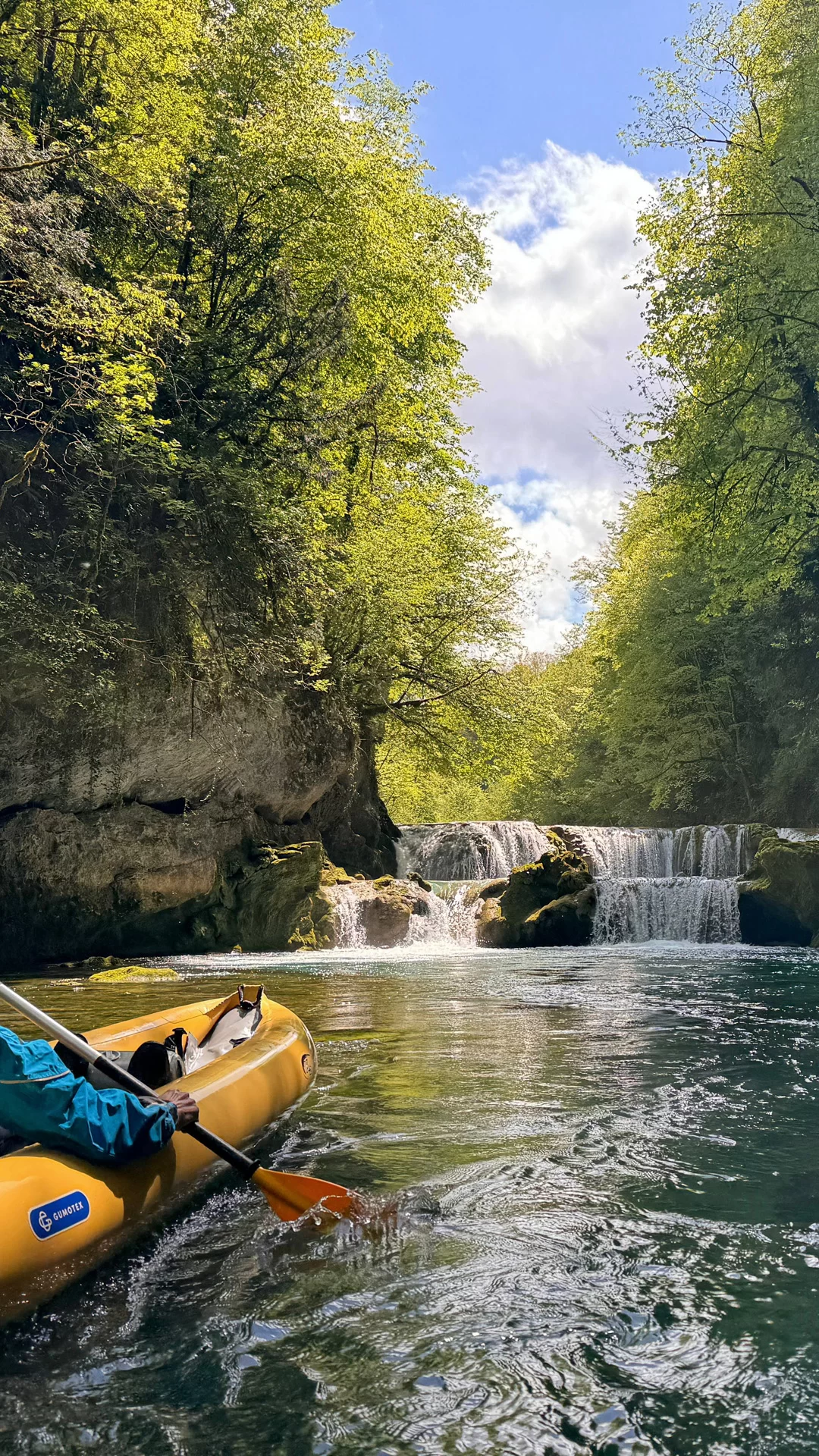 Kayak safari tour on Mreznica River, a nature adventure near Rastoke and Plitvice Lakes.