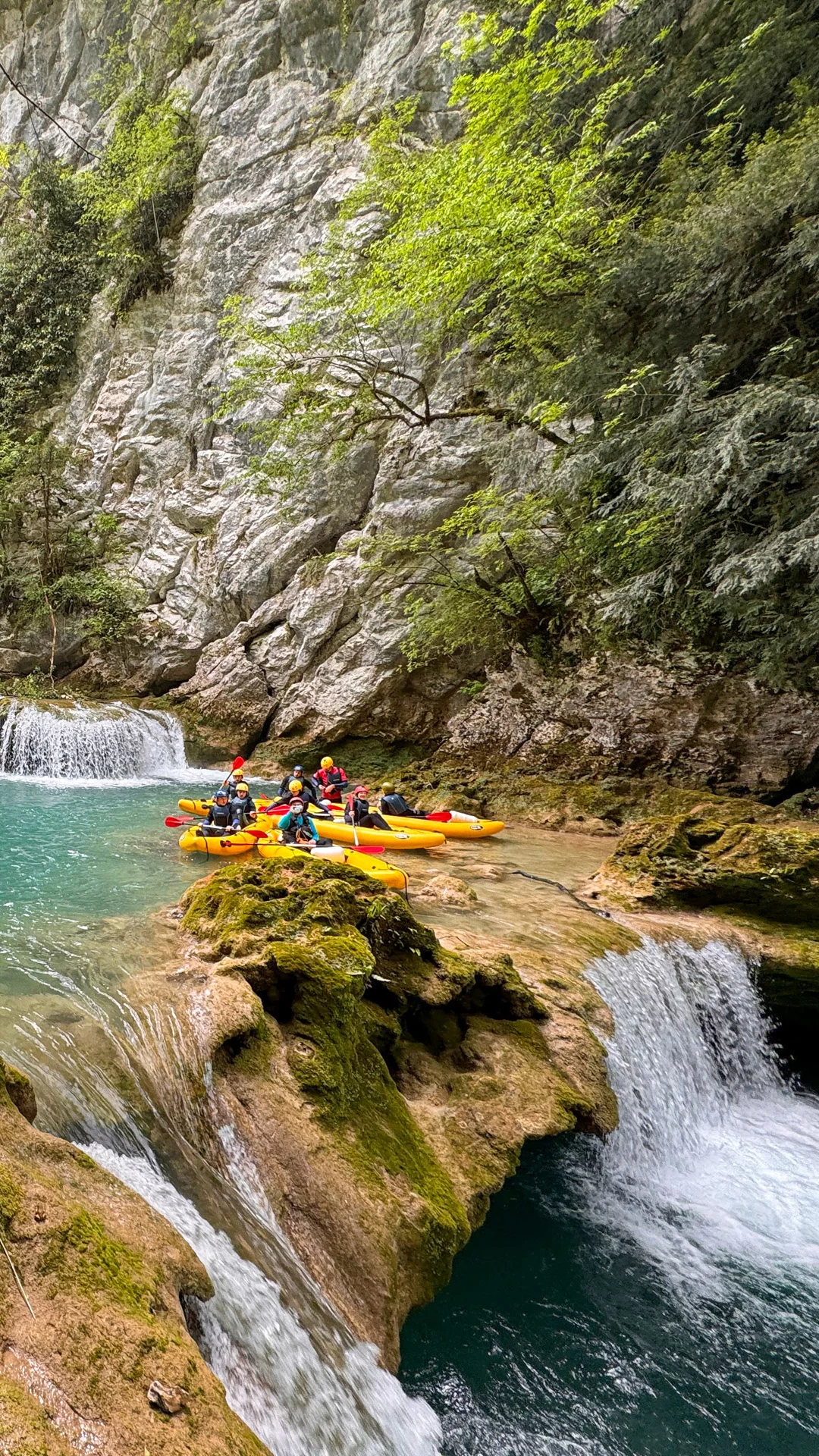 Kayak safari tour on Mreznica River, a nature adventure near Rastoke and Plitvice Lakes.
