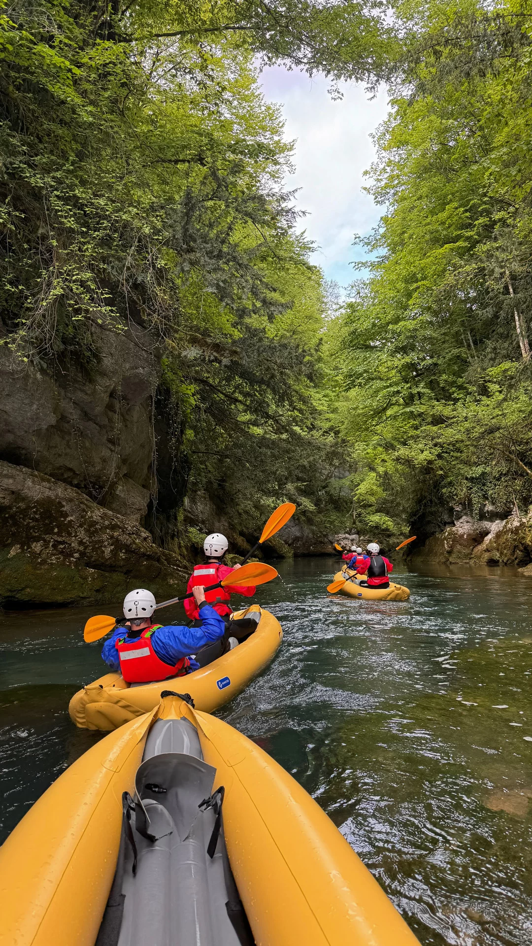 Kayak safari tour on Mreznica River, a nature adventure near Rastoke and Plitvice Lakes.