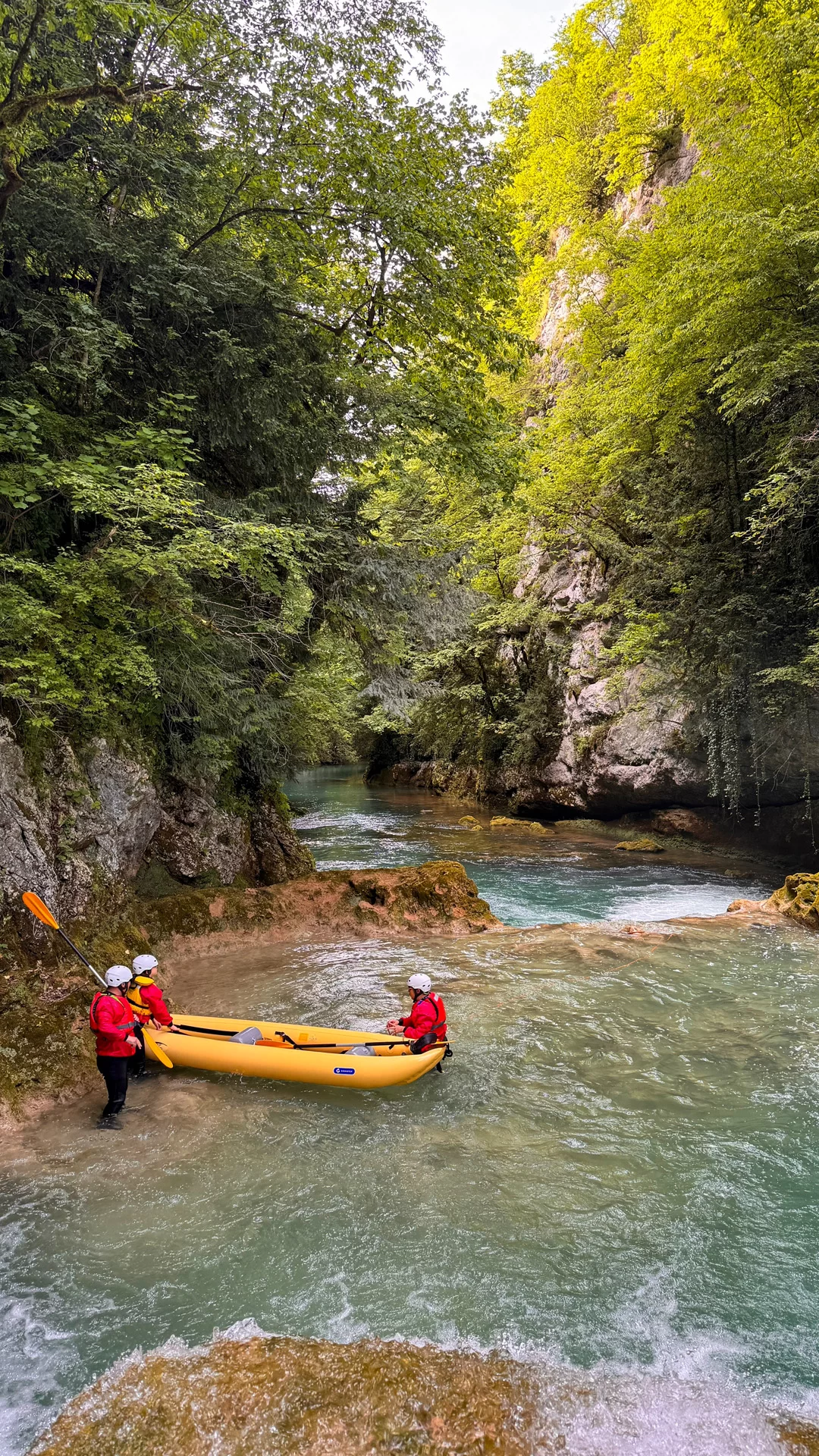 Kayak safari tour on Mreznica River, a nature adventure near Rastoke and Plitvice Lakes.